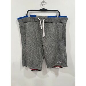 Superdry Shorts Mens 2XL Grey Fleece Athletic Sweat Shorts Blue Orange Label